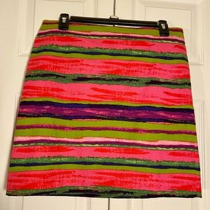 Striped Mini Skirt by Premise, Amaranth Pink Multi, size 8